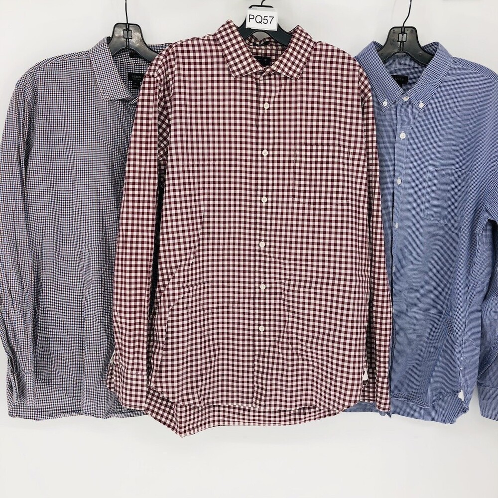3- J. Crew Men's Ludlow Cotton Collared Long Sleeve Button Down Office Shirts XL